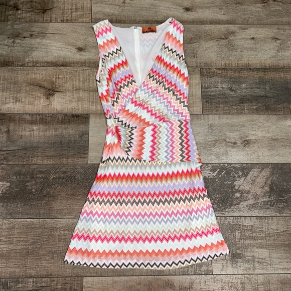 Missoni zig zag chevron knit wrap mini dress - Picture 3 of 7
